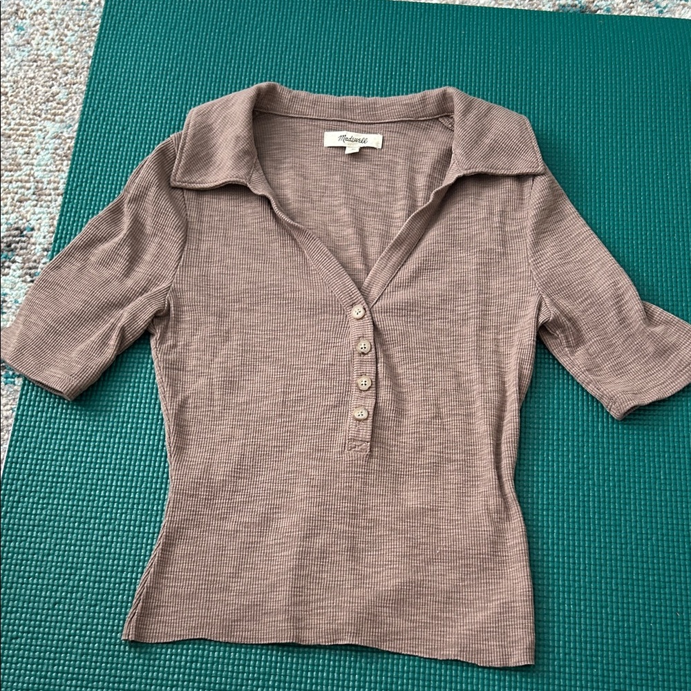 Madewell Taupe Button-Down Shirt